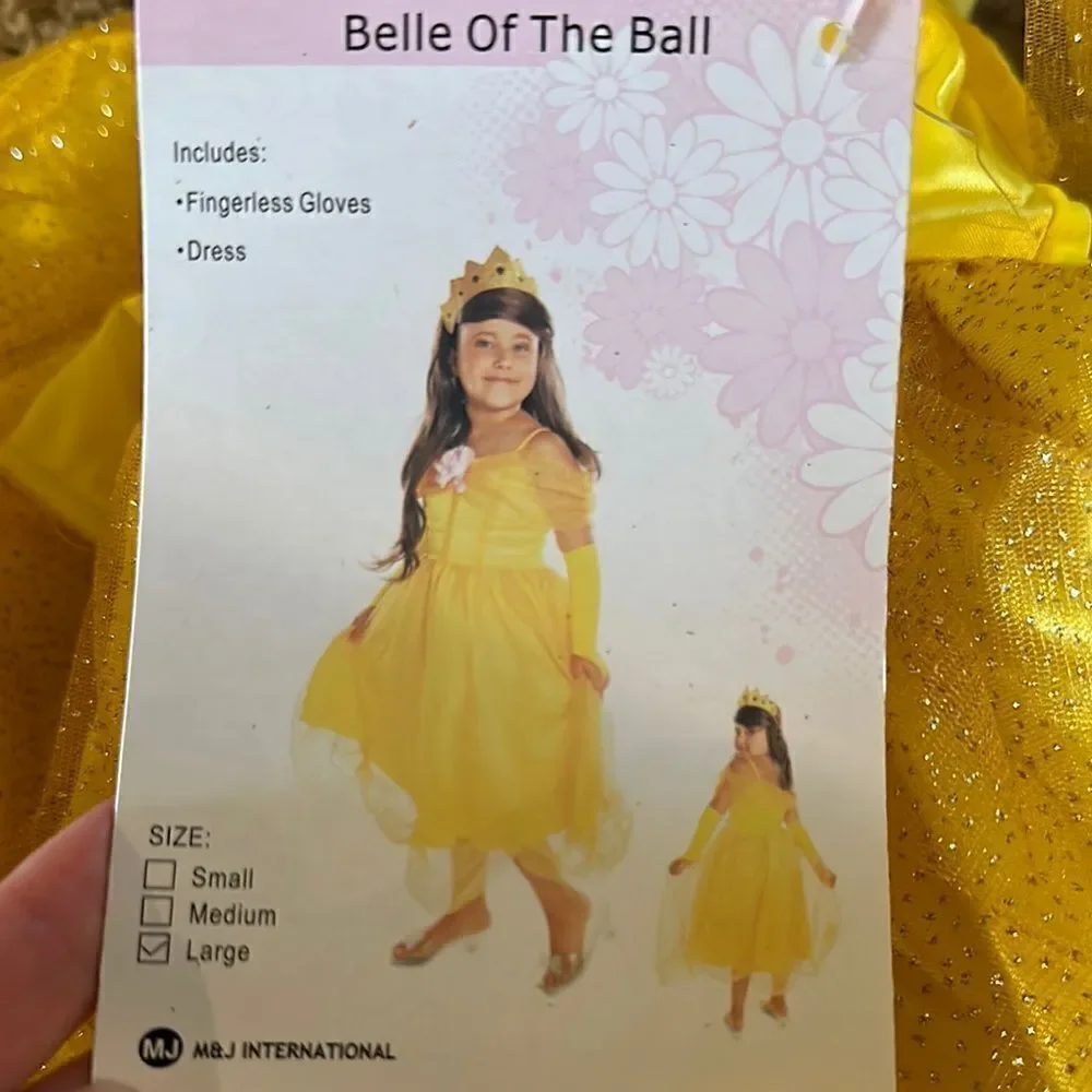 Belle Of The Ball Costume Dress Gloves Shimmery | Girls 8-9